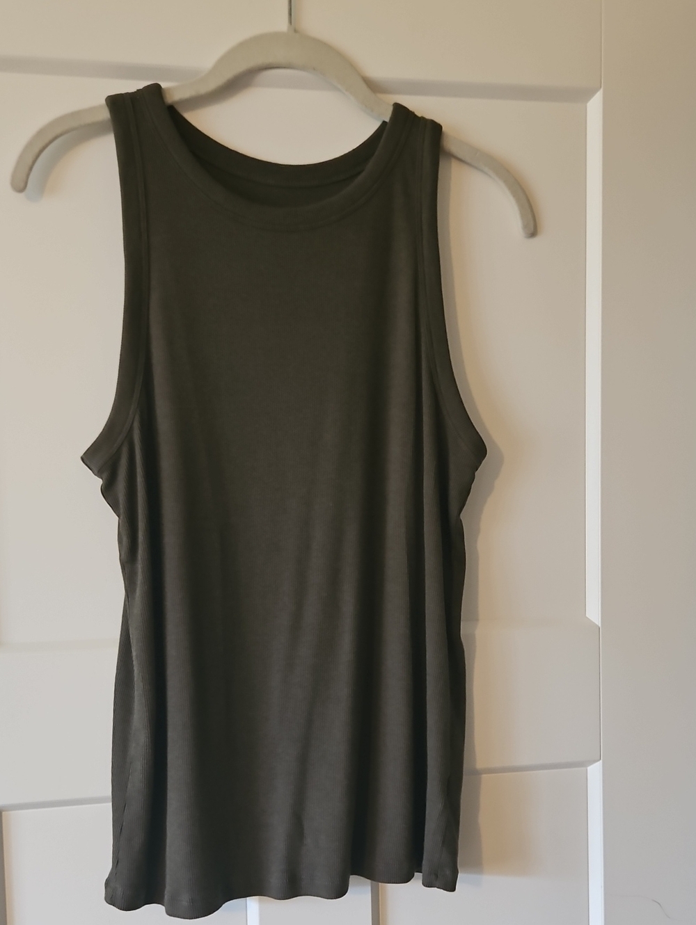 a new day Olive Green Ribbed Tank Top Large